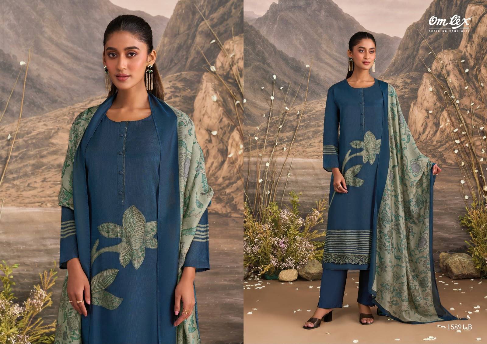 QUINCY By Om Tex 15891 Series Beautiful Festive Suits Stylish Colorful Fancy Casual Wear & Ethnic Wear Muslin Silk Dresses At Wholesale Price